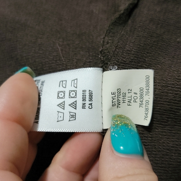 Lucky Brand Button Up Asymmetrical Cotton Knit Cardigan Size Medium Brown - Picture 4 of 6